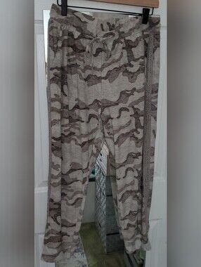 Hem & Thread Taupe and Light Gray Camo Lounge Pants